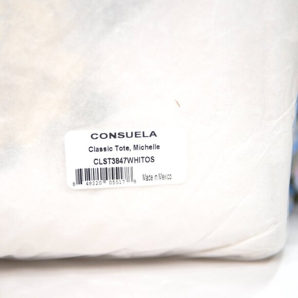 Consuela Michelle Patent and Natural Leather Embroidered Classic Tote Bag NWT - Picture 12 of 13